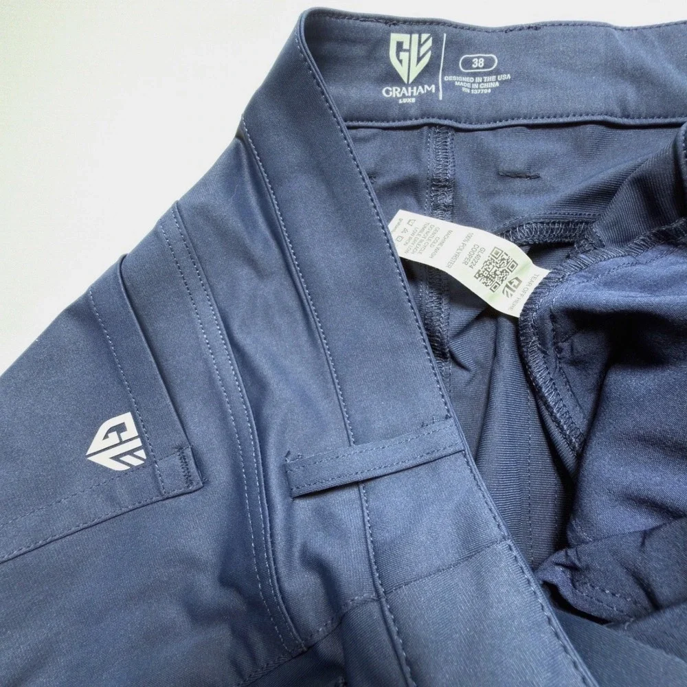 Graham Luxe Cooper Performance Golf Shorts Men's 38 Blue Depths NWT GL40224